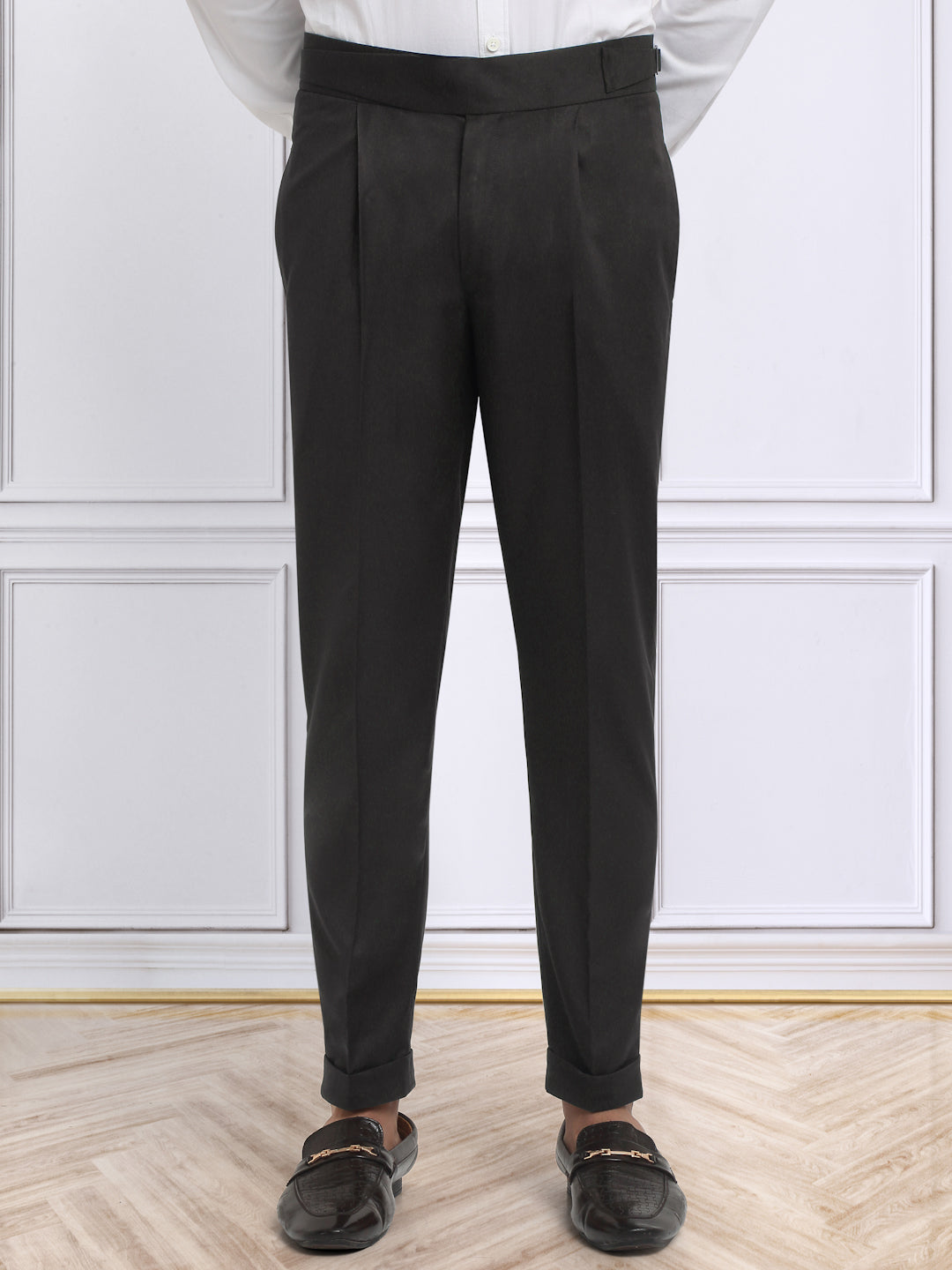 Italian Style Formal Gurkha Pant-DarkBrown