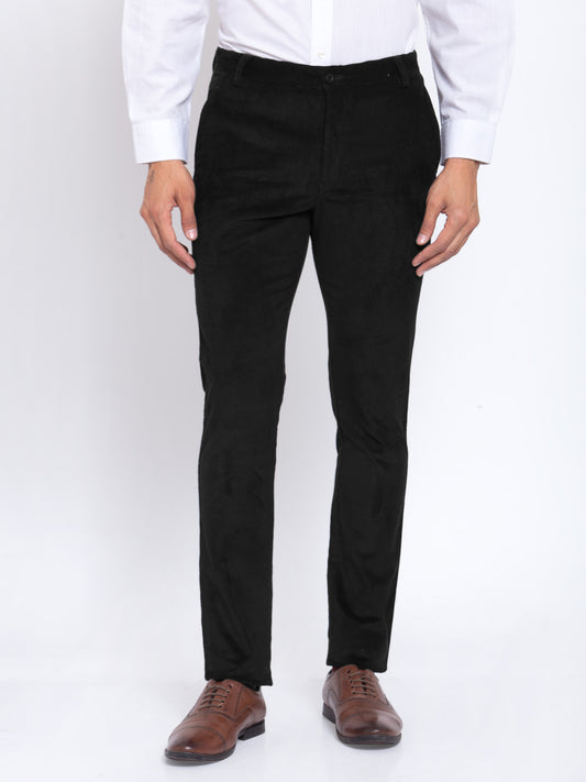 KLOTTHE Black Cotton Solid Trousers
