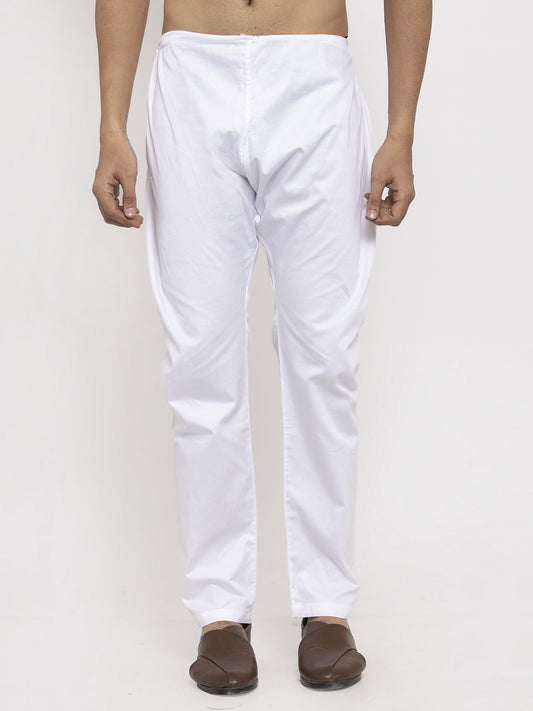 KLOTTHE White Cotton Solid Pyjama
