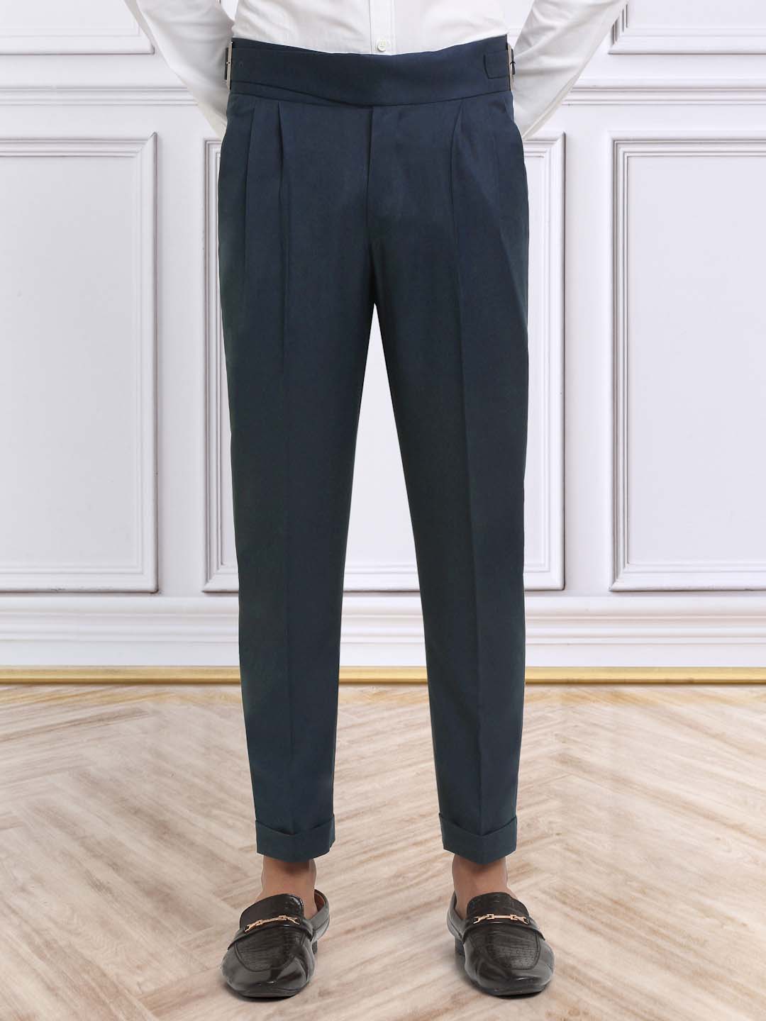 Italian Style Formal Gurkha Pant-NavyBlue