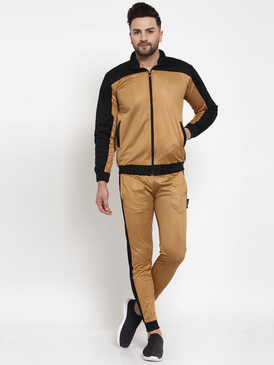 KLOTTHE Mustard Polyester Solid Tracksuit