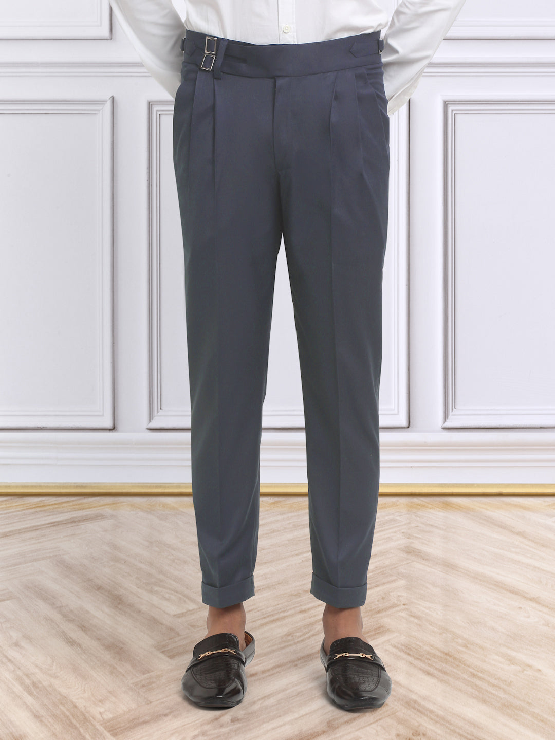 Italian Style Formal Gurkha Pant-LightBlue