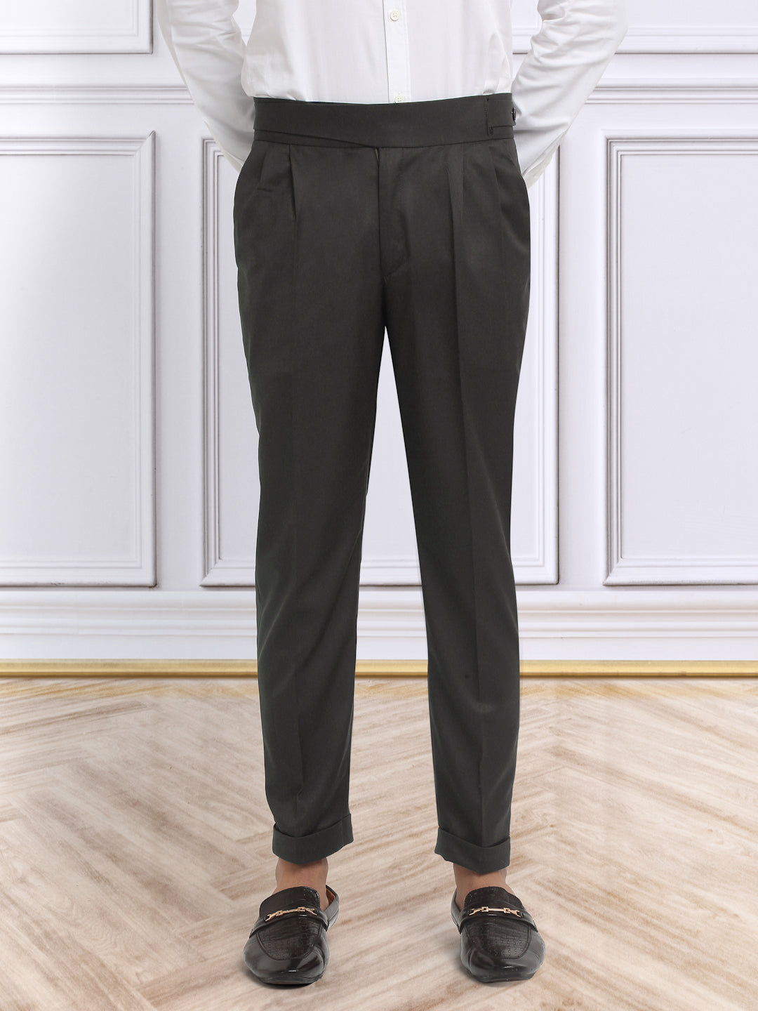 Italian Style Formal Gurkha Pant-DarkBrown