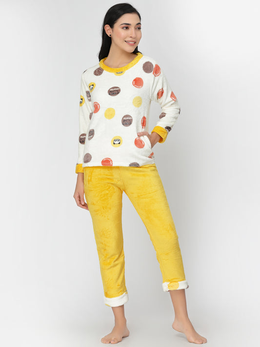 Klotthe Women MultiColor Printed Wool Blend Night Suit