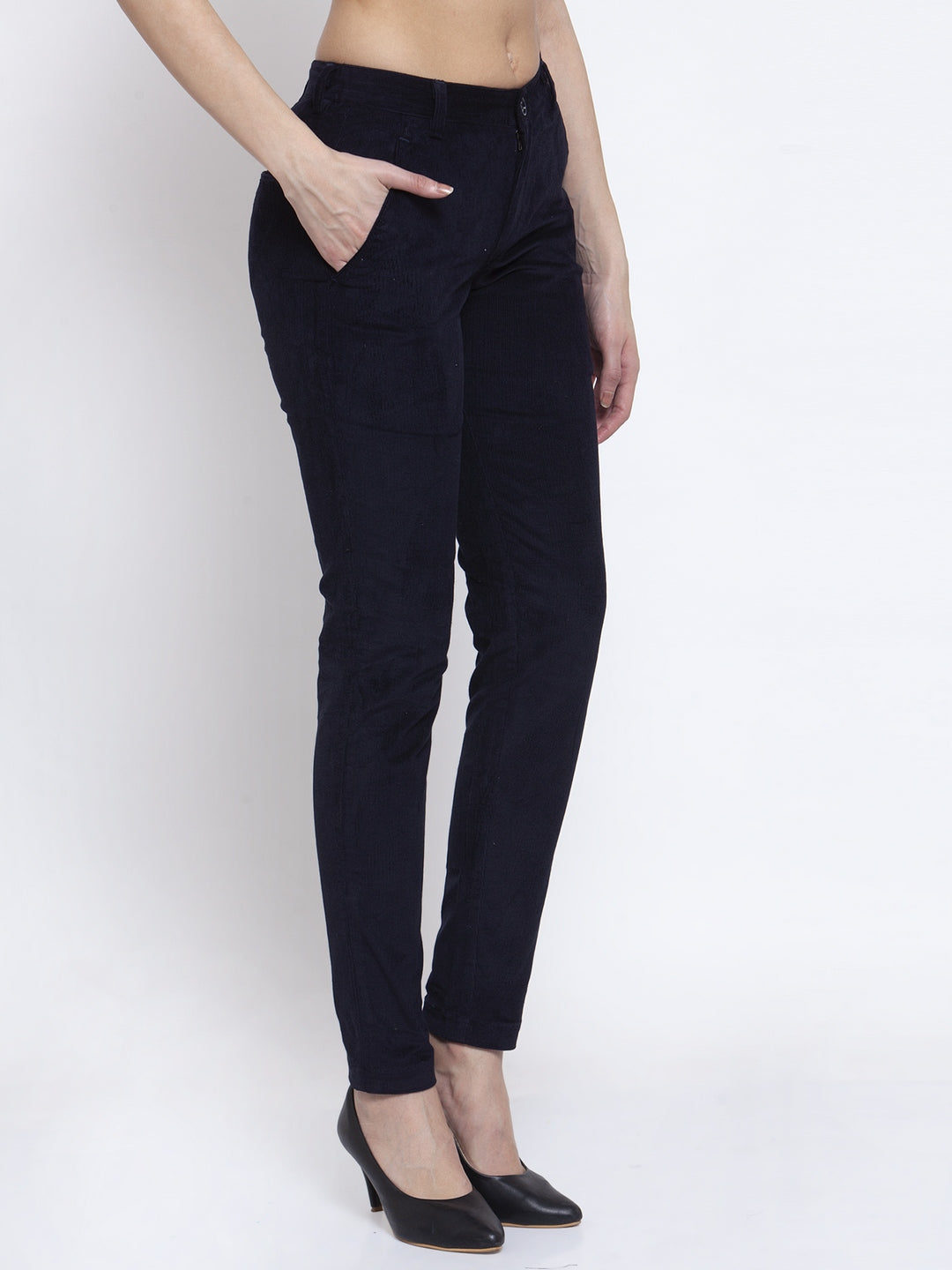 KLOTTHE NavyBlue Cotrise Solid Trousers