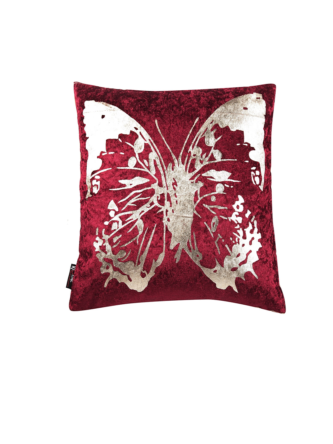 KLOTTHE Set of Five Maroon Poly Cotton Cushion Covers With Microfibre Fillers (40X40 cm)