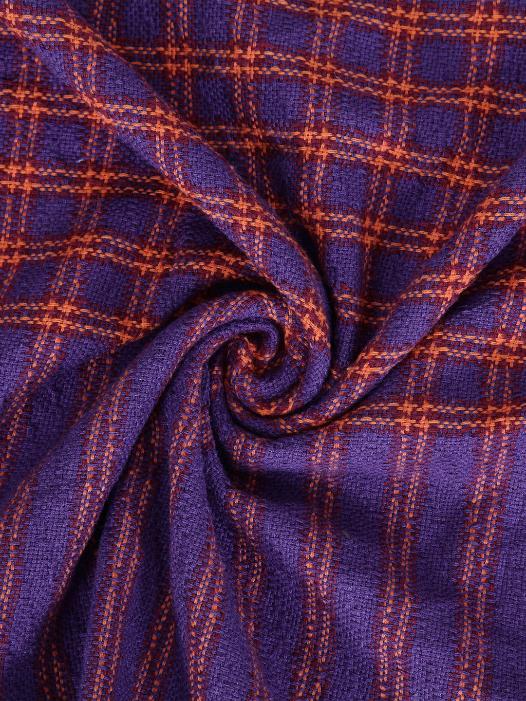 KLOTTHE Purple Cotton Striped Onesize Diwan Set