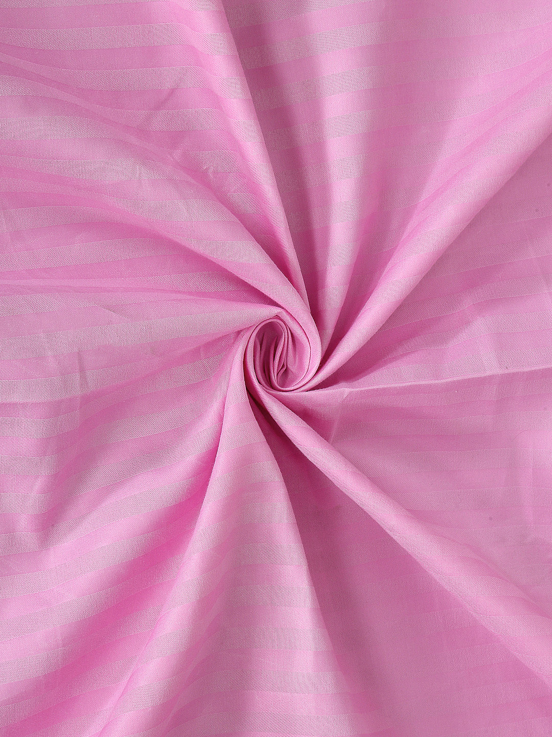 Klotthe Light Pink Striped 300 TC Cotton Blend Super King Double Bedsheet with 2 Pillow covers (270X270 cm)