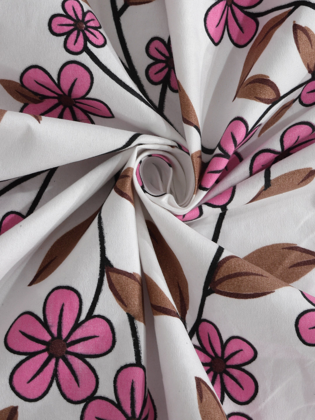 Klotthe Multicolor Floral 300 TC Cotton Blend Single Bedsheet with Pillow Cover