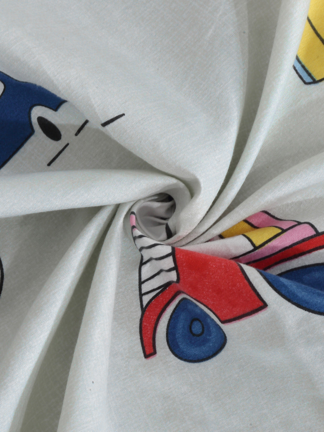 Klotthe Multicolor Cartoon Characters 300 TC Cotton Blend Double Bedsheet with 2 Pillow Covers