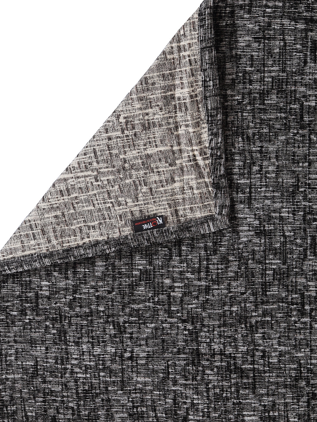 KLOTTHE Black Cotton Solid Table Cover (72X52 Inch)