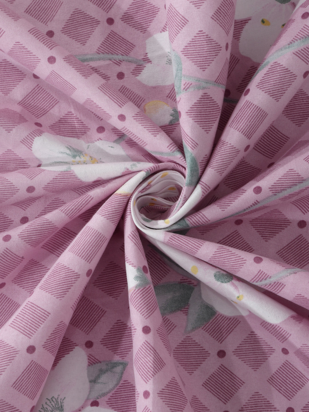 Klotthe Multicolor Floral 300 TC Cotton Blend Single Bedsheet with Pillow Cover