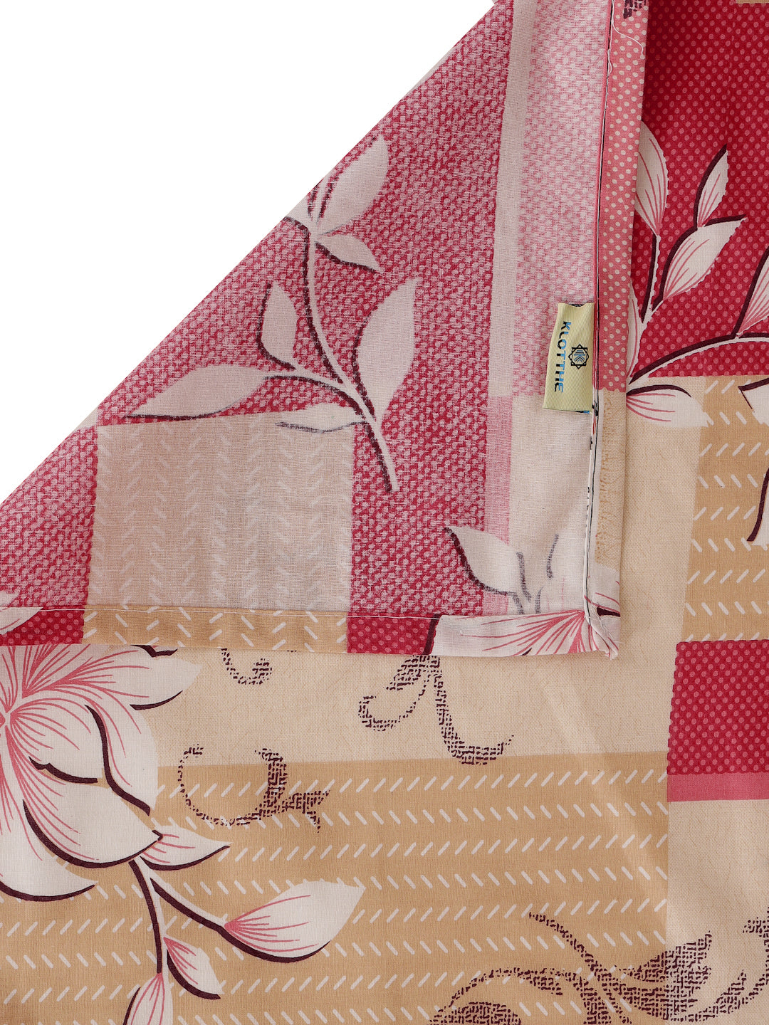 Klotthe Multicolor Floral 400 TC Pure Cotton Single Bedsheet with Pillow Cover