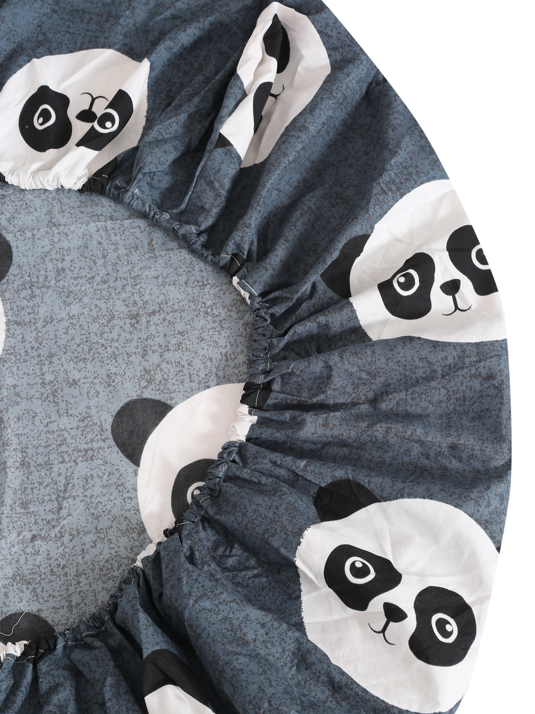 Klotthe Kids Black Cartoon Characters Cotton Blend 300 TC Elasticated Double Bedsheet with 2 Pillow covers