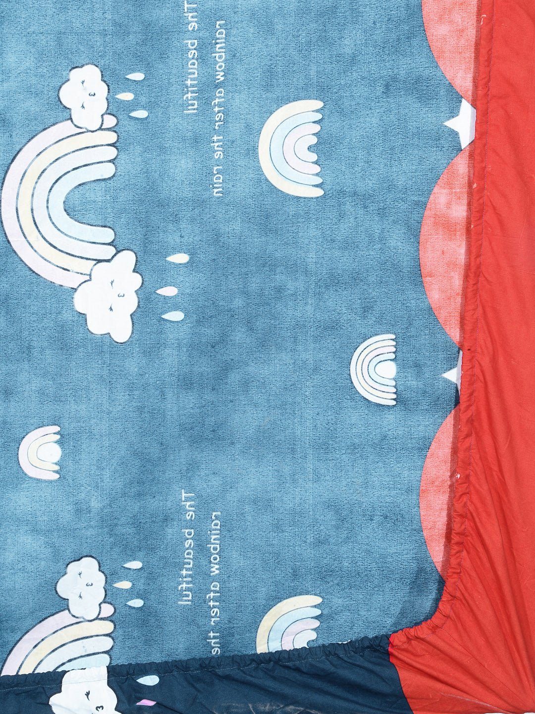 Klotthe Kids Multi Cartoon Characters 300 TC Cotton Blend Elasticated Single Bed Sheet with Pillow Cover