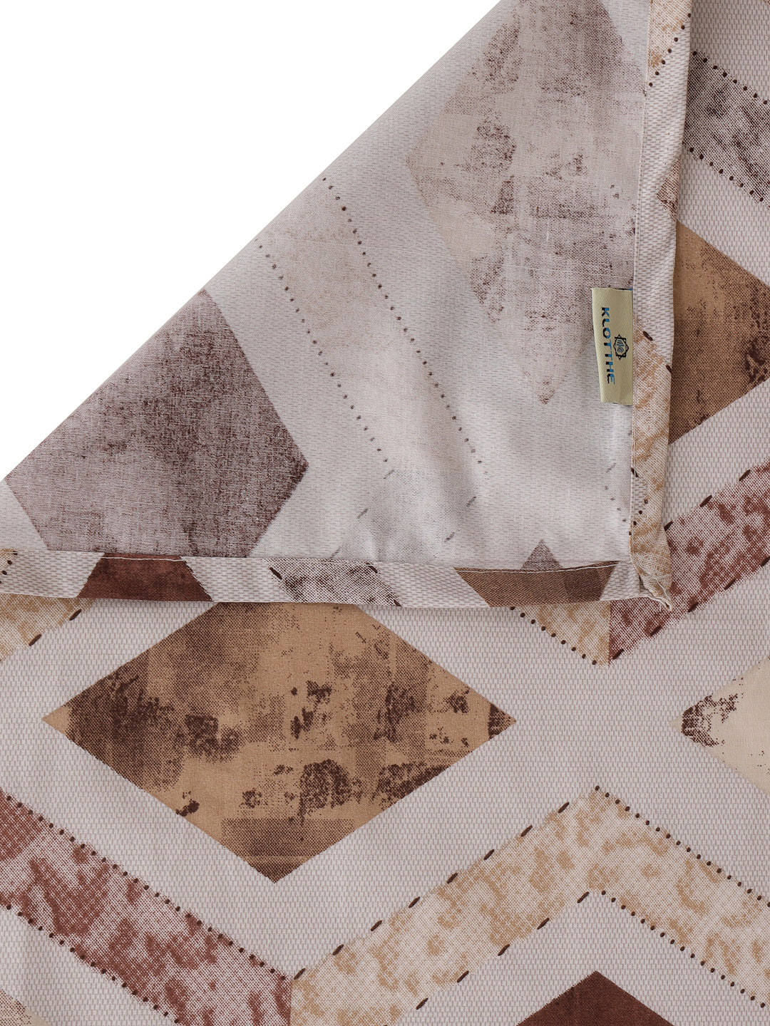 Klotthe Multicolor Geometric 400 TC Pure Cotton Single Bedsheet with Pillow Cover