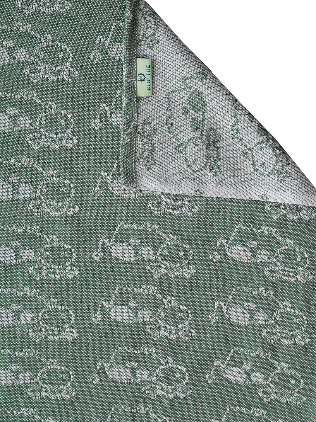 Klotthe Green Cartoon Characters Pure Cotton Woven Design Double Bed Sheet with 2 Pillow Covers