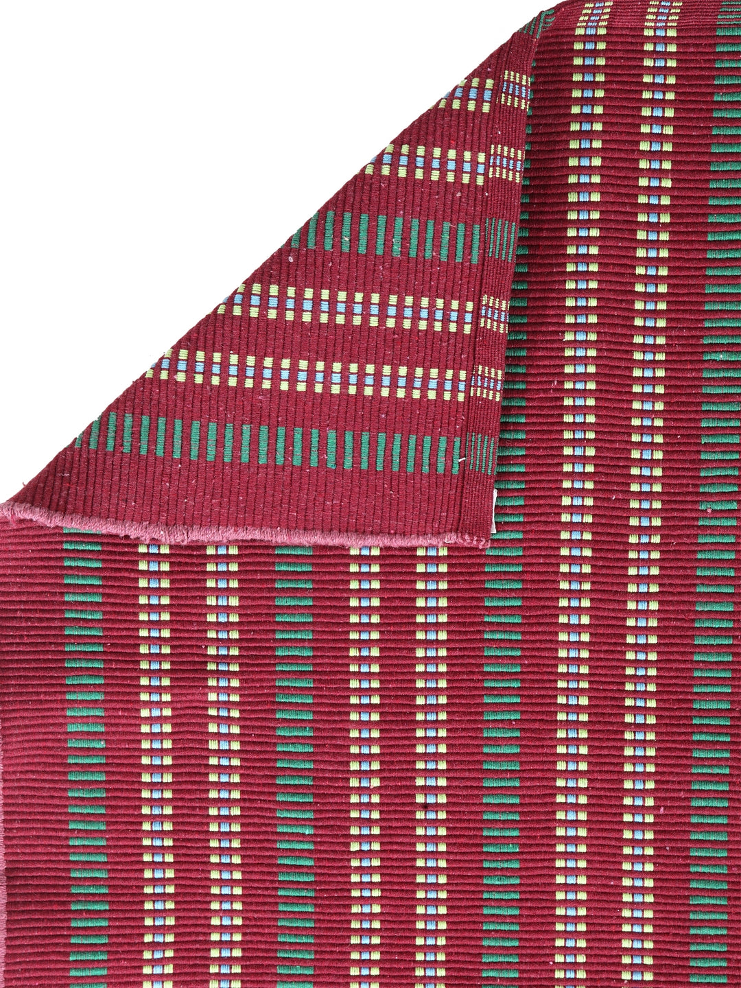 Klotthe Red Striped Cotton Anti-Skid Rugs