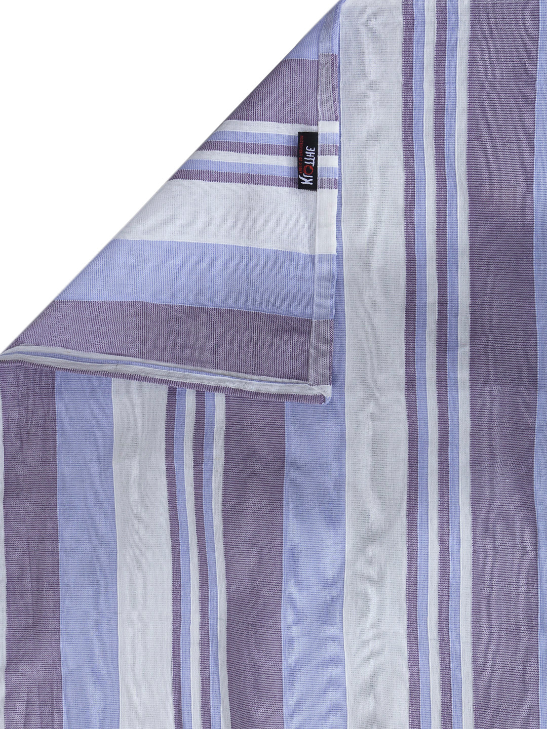 Klotthe Striped Pure Cotton Woven Double Bed Cover with 2 Pillow Covers