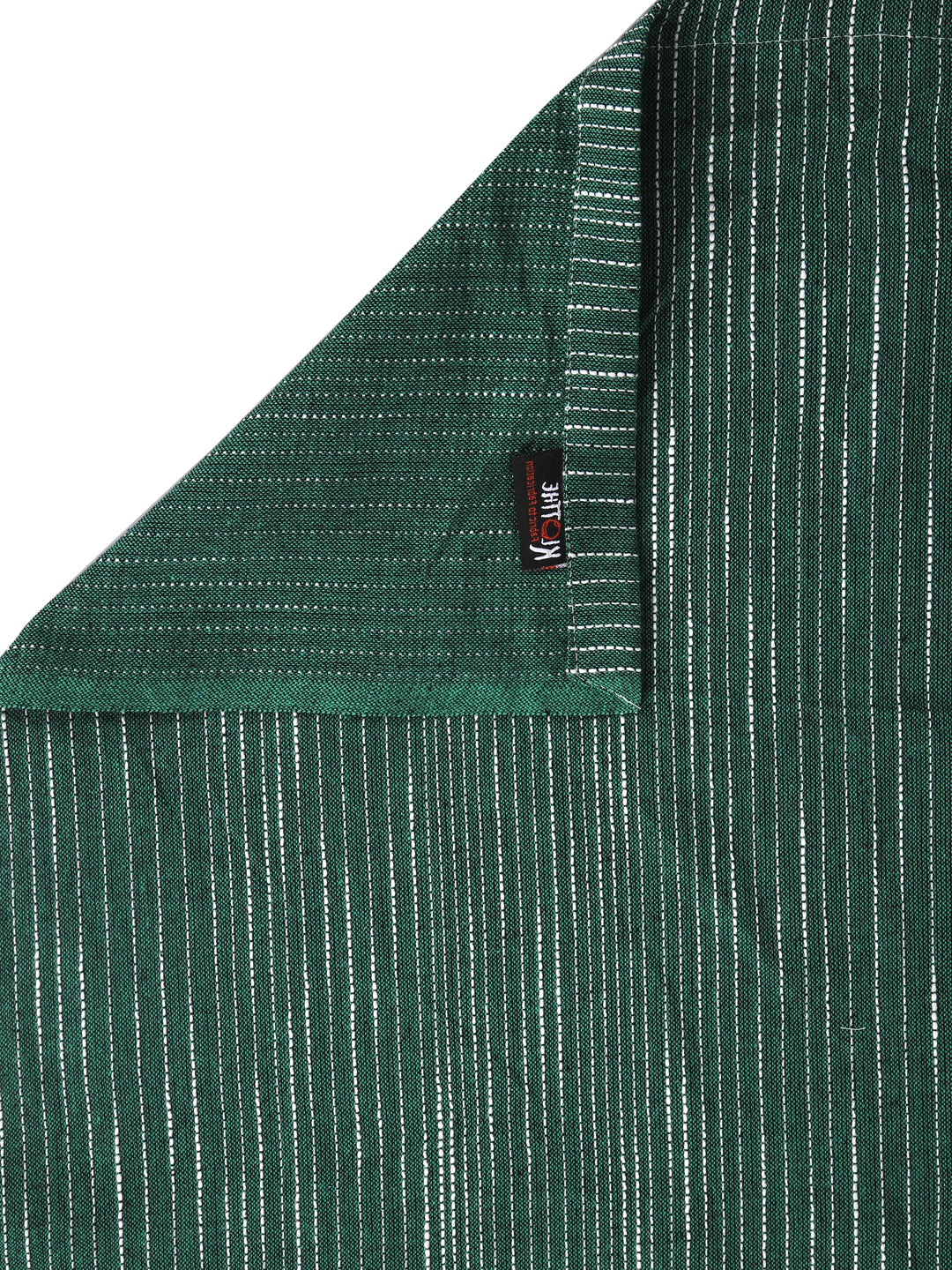 KLOTTHE Green Cotton Striped Diwan Set