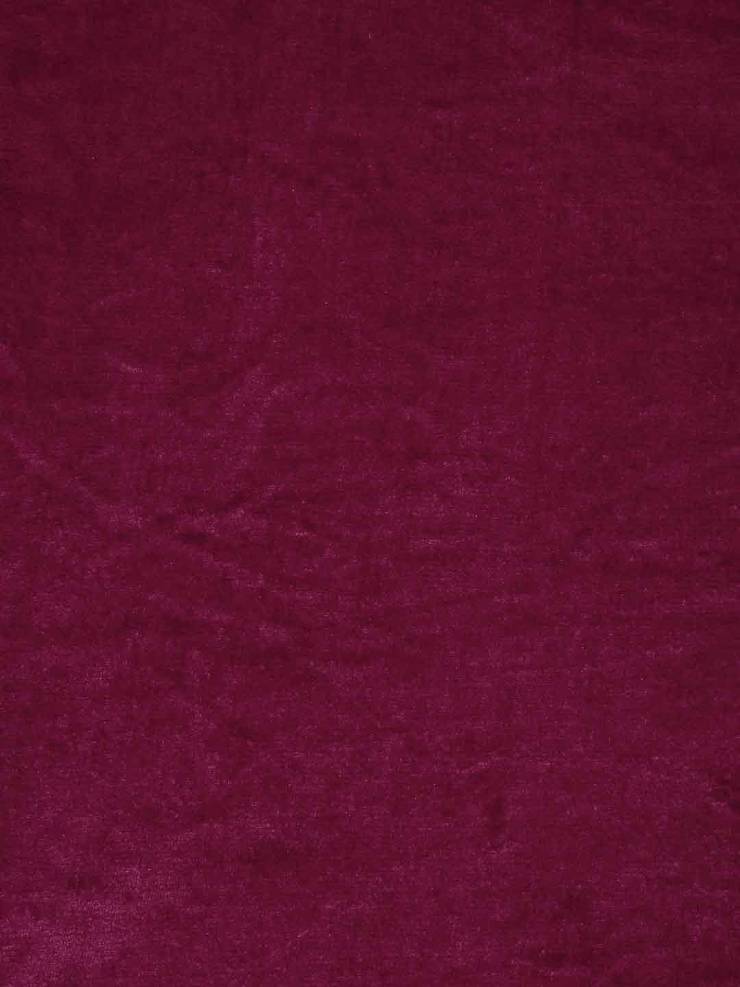 Klotthe Maroon Solid Woolen Fitted Single Bed Sheet with Pillow Cover