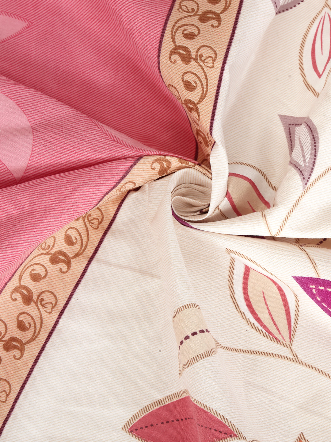 KLOTTHE Multicolor Elasticated Floral 210 TC Cotton Super King Double XL Bedsheet with 2 Pillow Covers (274X274)