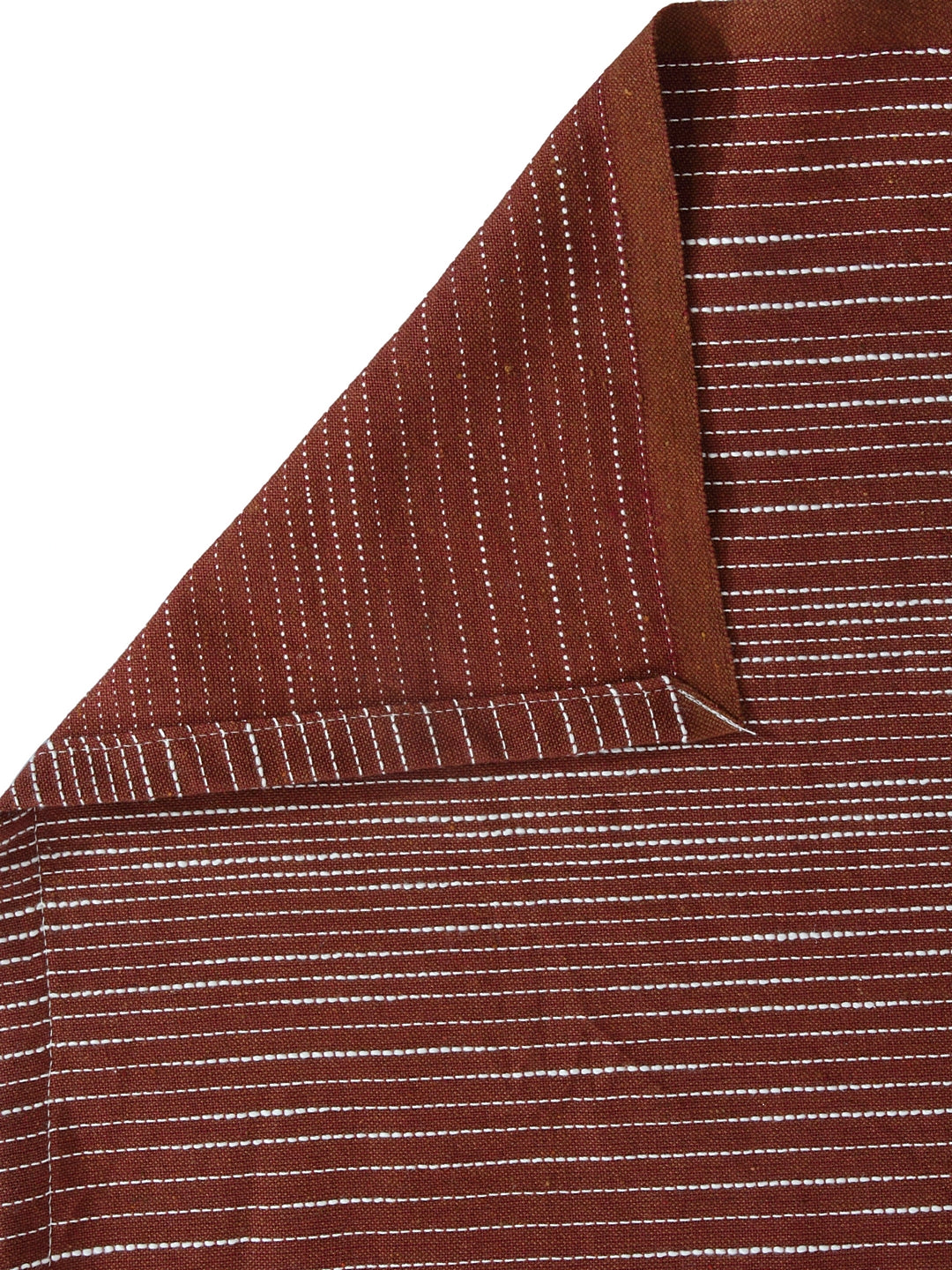 Klotthe Brown Striped 100% Cotton Double Size bedcover with 2 Pillow Covers