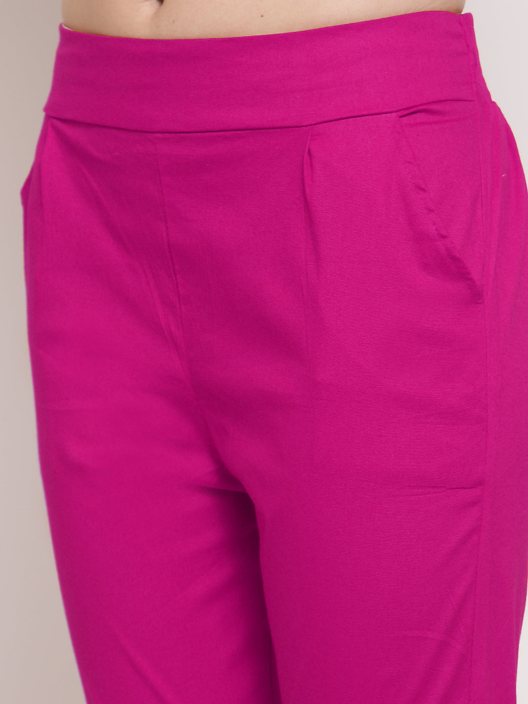 Klotthe Women Pink Solid Slim Fit Trouser