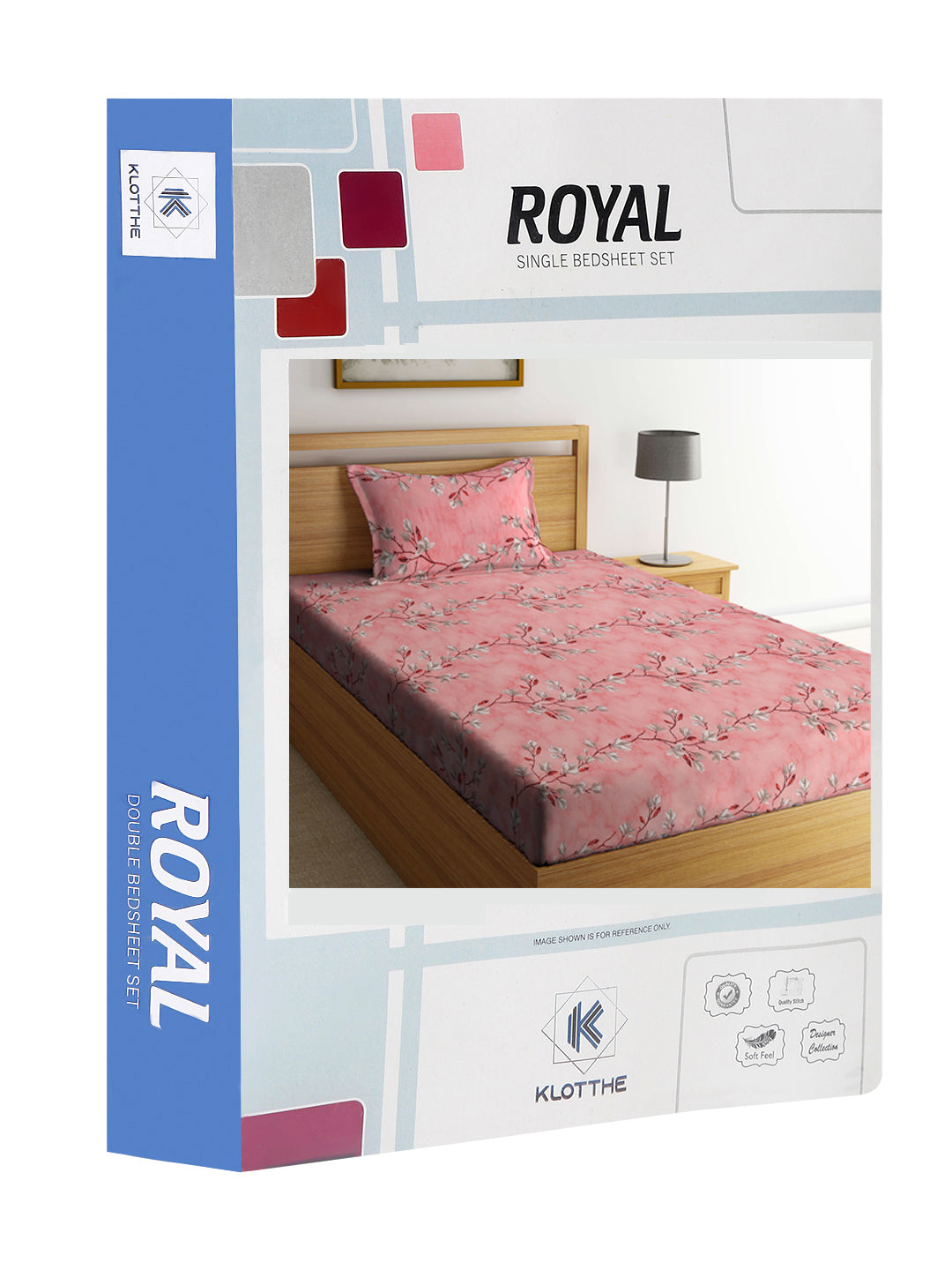 Klotthe Multicolor Floral 400 TC Pure Cotton Single Bedsheet Set in Book Fold Packing