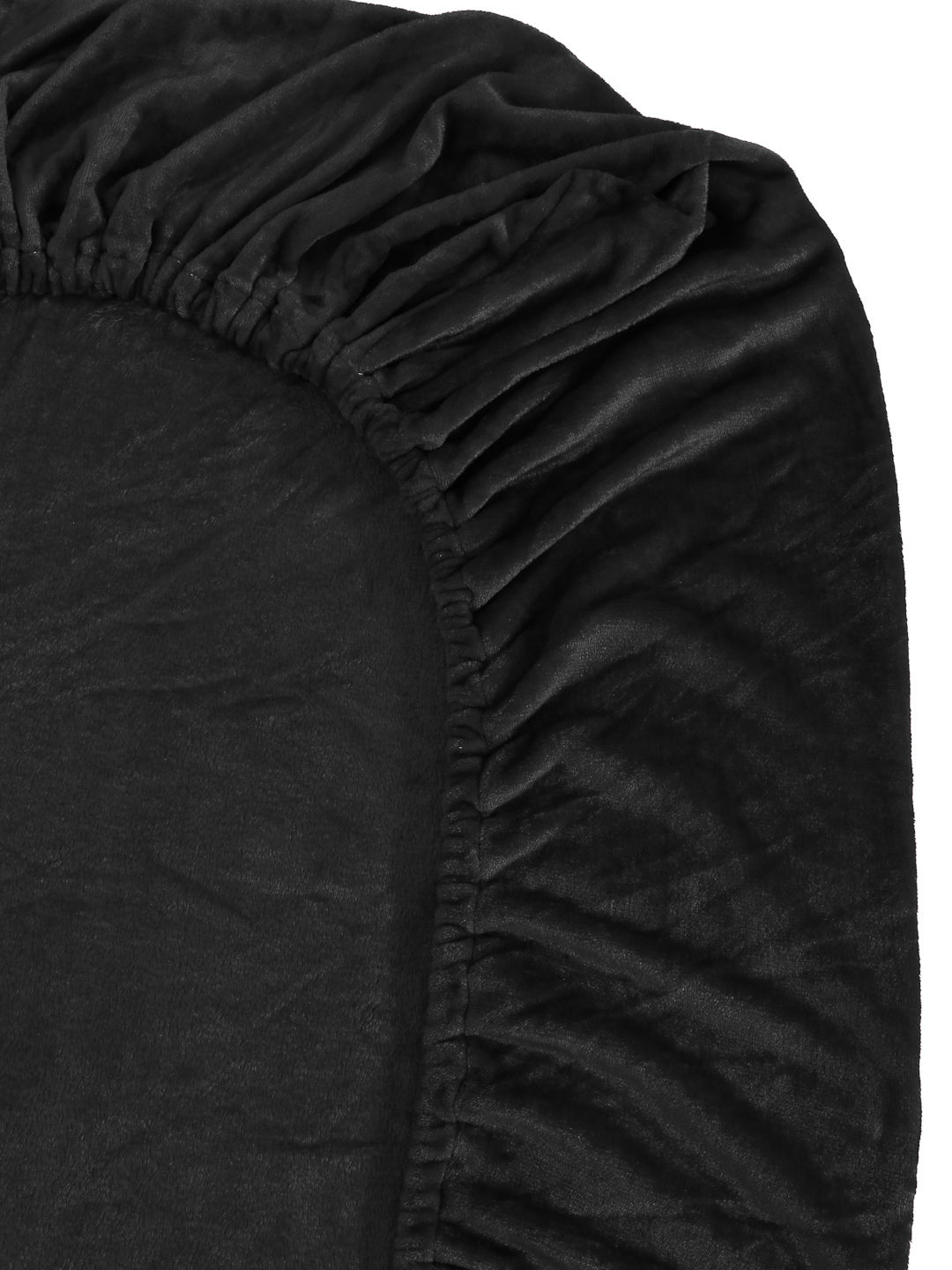 Klotthe Black Solid Woolen Mild Winter Double King Bedding Set