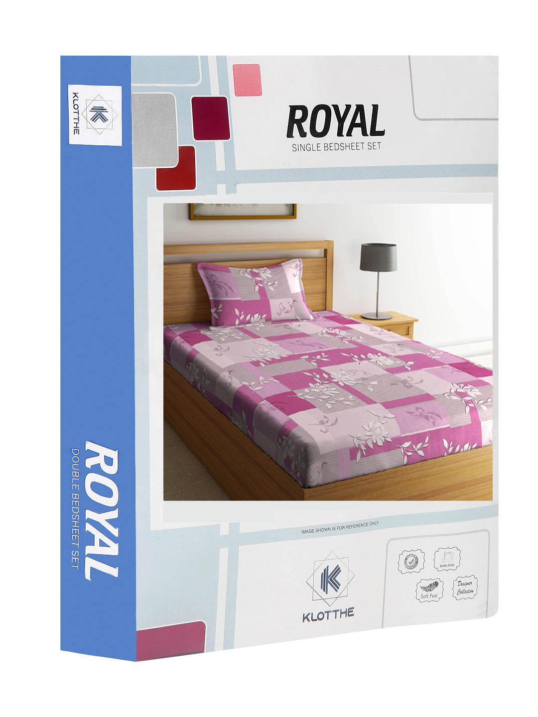 Klotthe Multicolor Floral 400 TC Pure Cotton Single Bedsheet Set in Book Fold Packing