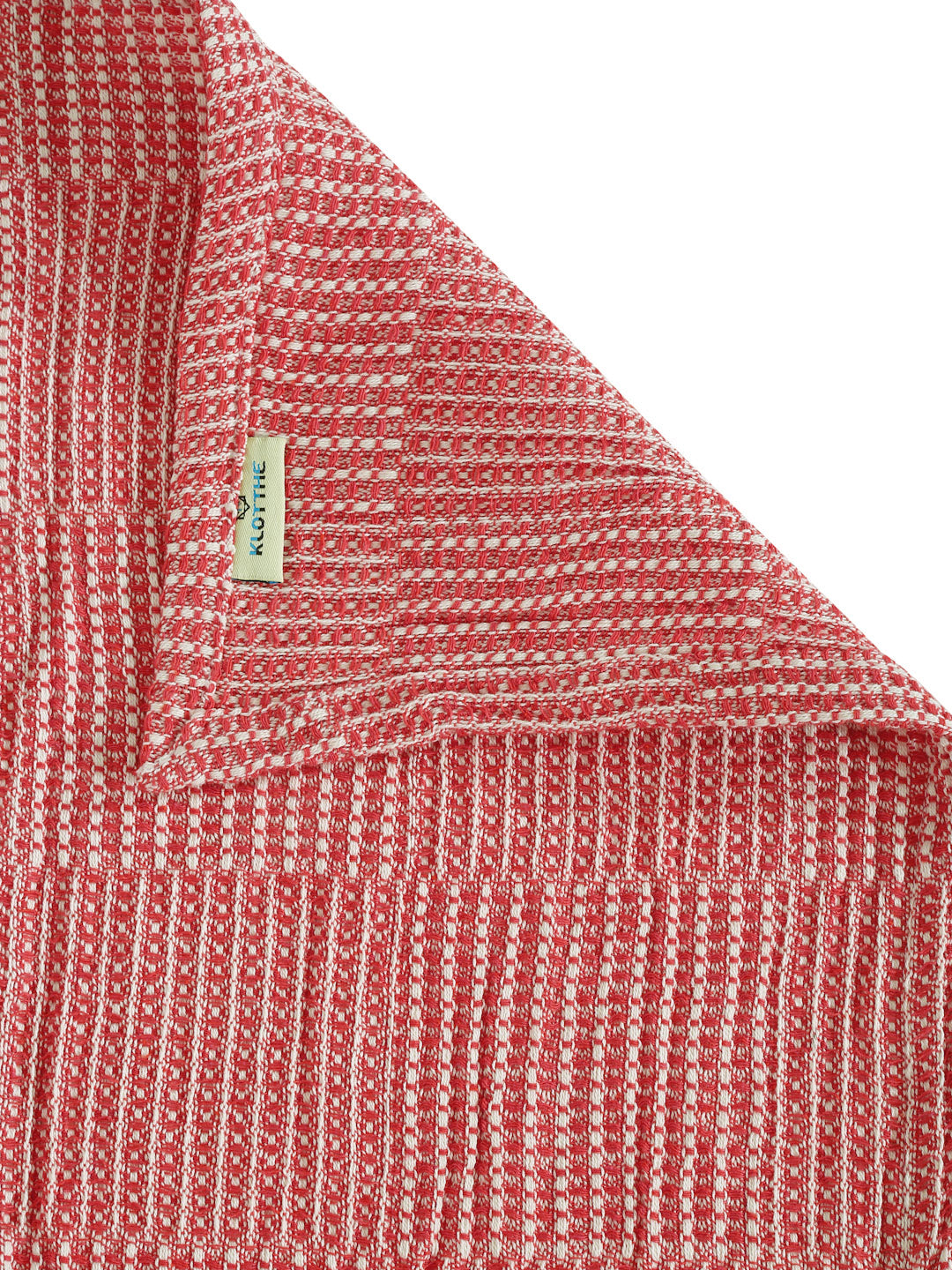 Klotthe Red Striped 400 TC Pure Cotton King Size Double Bedsheet with 2 Pillow covers