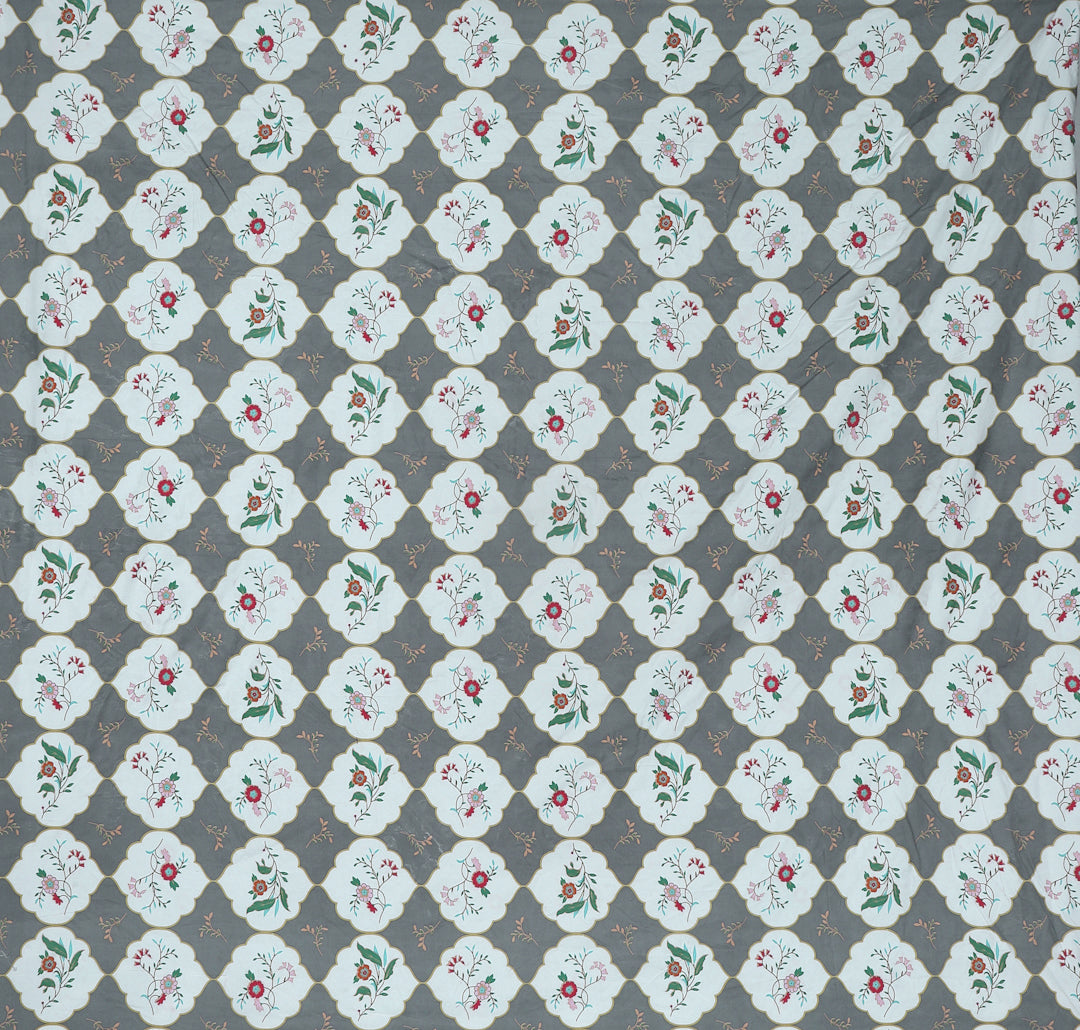 Klotthe Multi Floral 300 TC Cotton Blend Elasticated Super King Double Bedsheet with 2 Pillow Covers (270X270 cm)