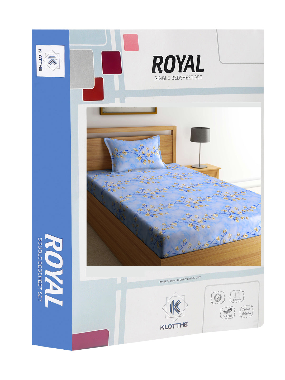 Klotthe Multicolor Floral 400 TC Pure Cotton Single Bedsheet Set in Book Fold Packing