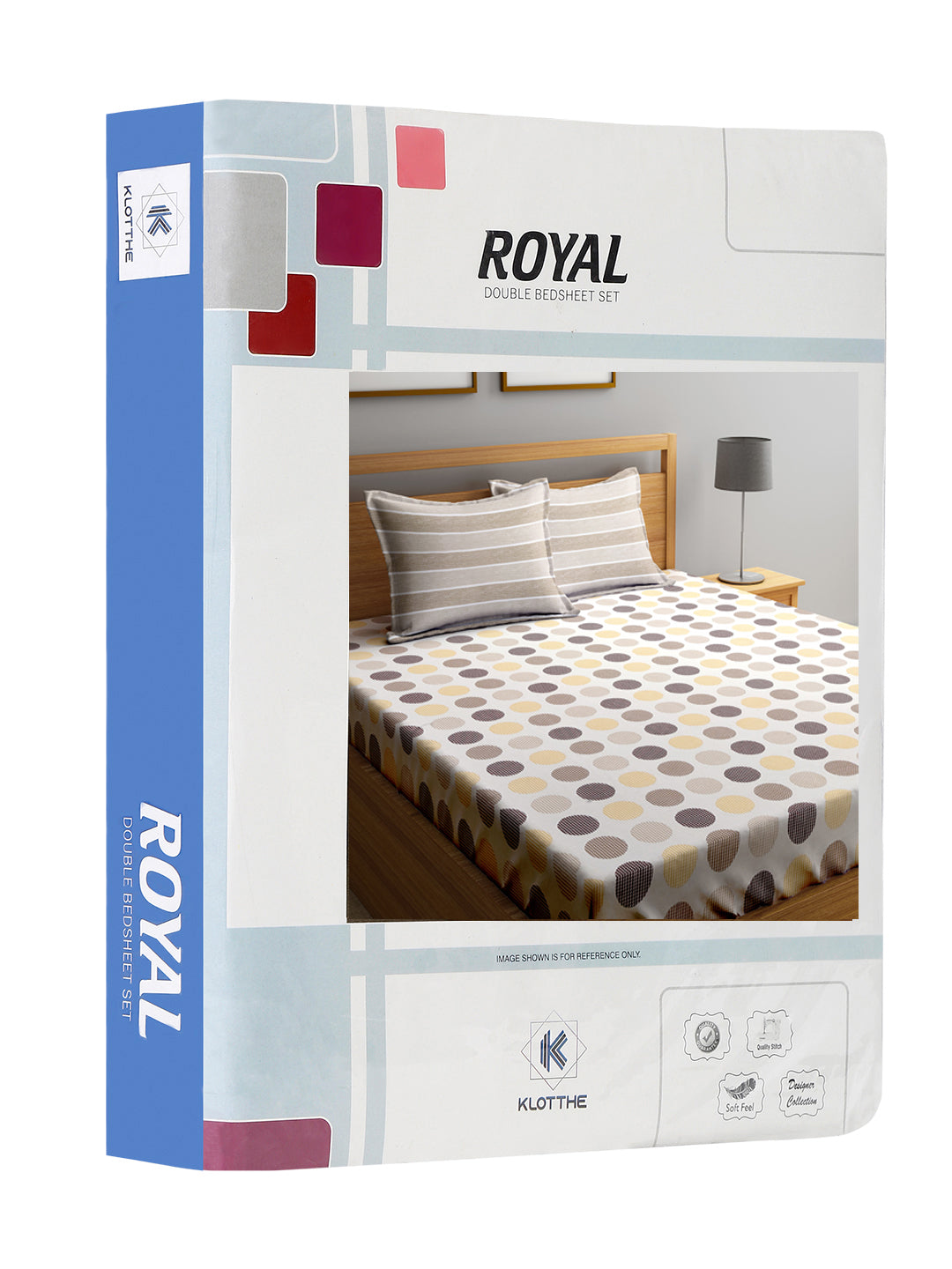 Klotthe Multicolor Geometric 300 TC Cotton Blend Super King Double Bedsheet Set in Book Fold Packing (270X270 cm)