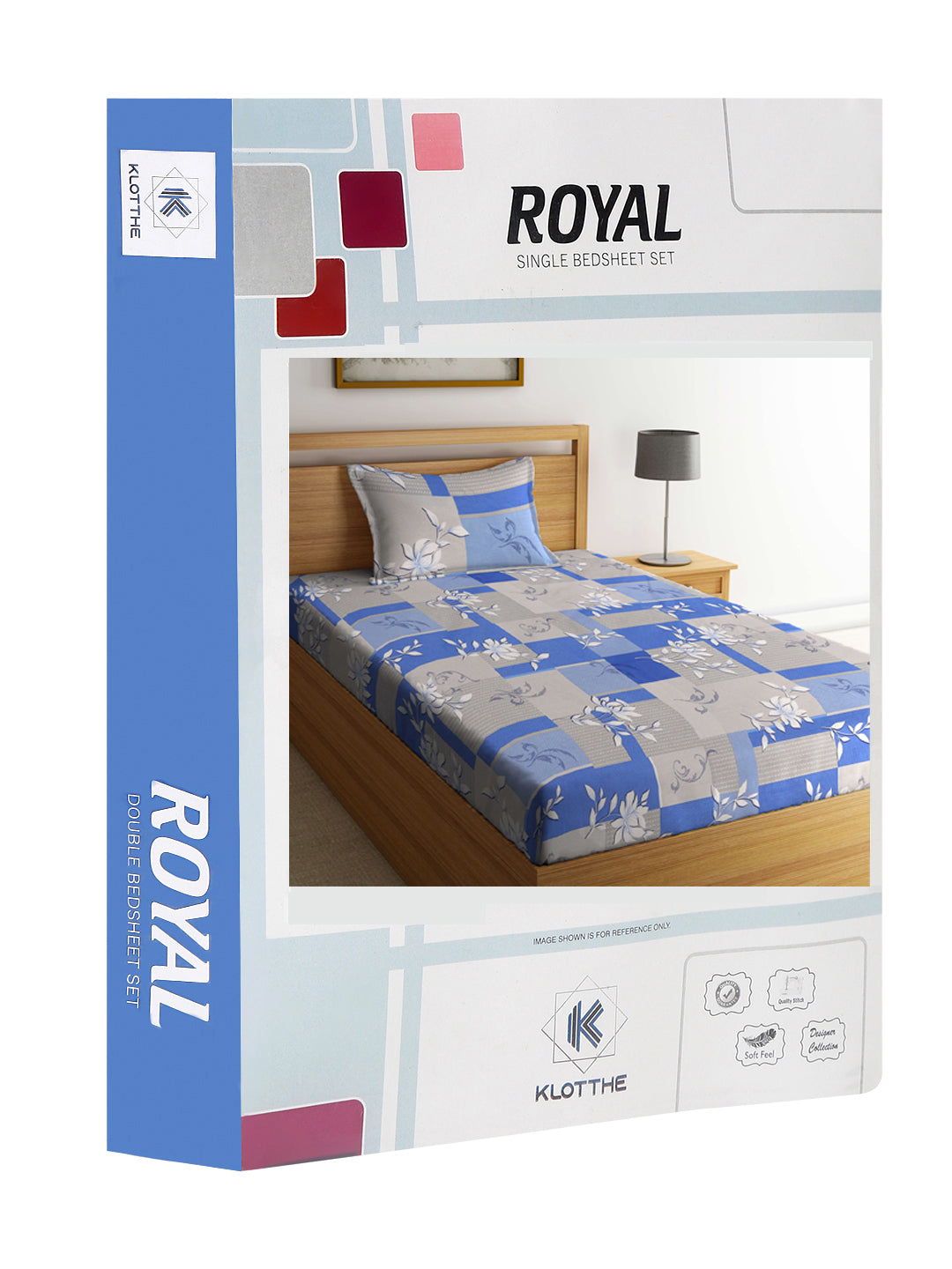Klotthe Multicolor Floral 400 TC Pure Cotton Single Bedsheet Set in Book Fold Packing