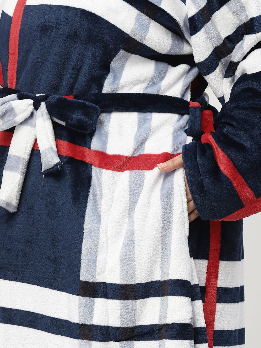 Klotthe Women MultiColor Printed Bath Robe With Belt