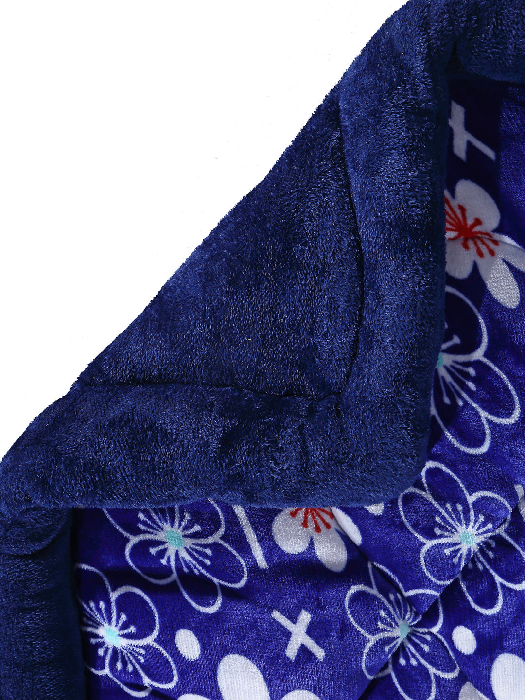 Klotthe Blue Floral Printed 800 GSM Heavy Winter Double Bed Quilt