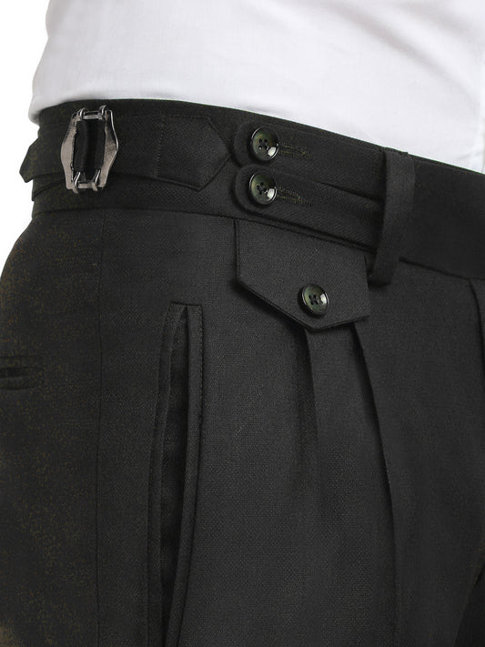 Italian Style Formal Gurkha Pant-Black