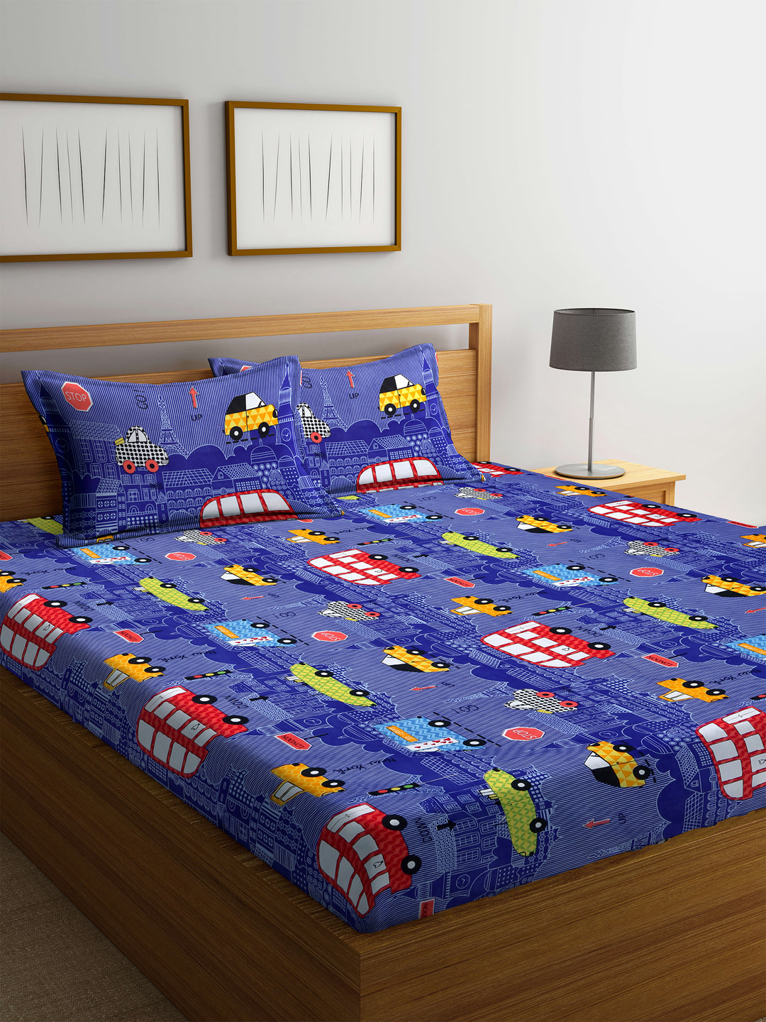Special Kid's Edition King Size Bedsheet with 2 Pillow Covers by KLOTTHE® (250X220 cm)
