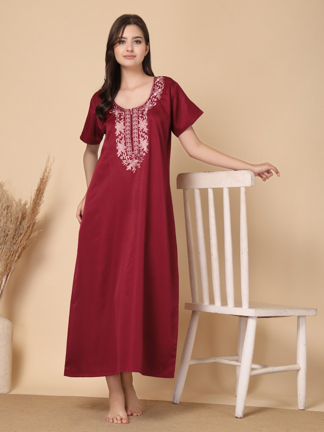 White Floral Soft Feel Cotton Blend Printed Maxi