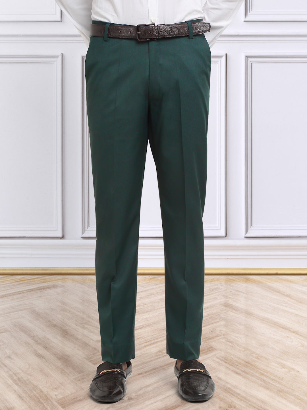 slim fit dress slacks Italian Style Formal Gurkha Pant-BottleGreen – KLOTTHE®