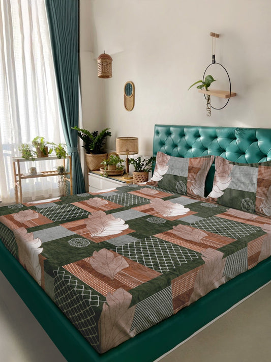 Multicolor Floral Woolen Double Bed Sheet with 2 Pillow Covers