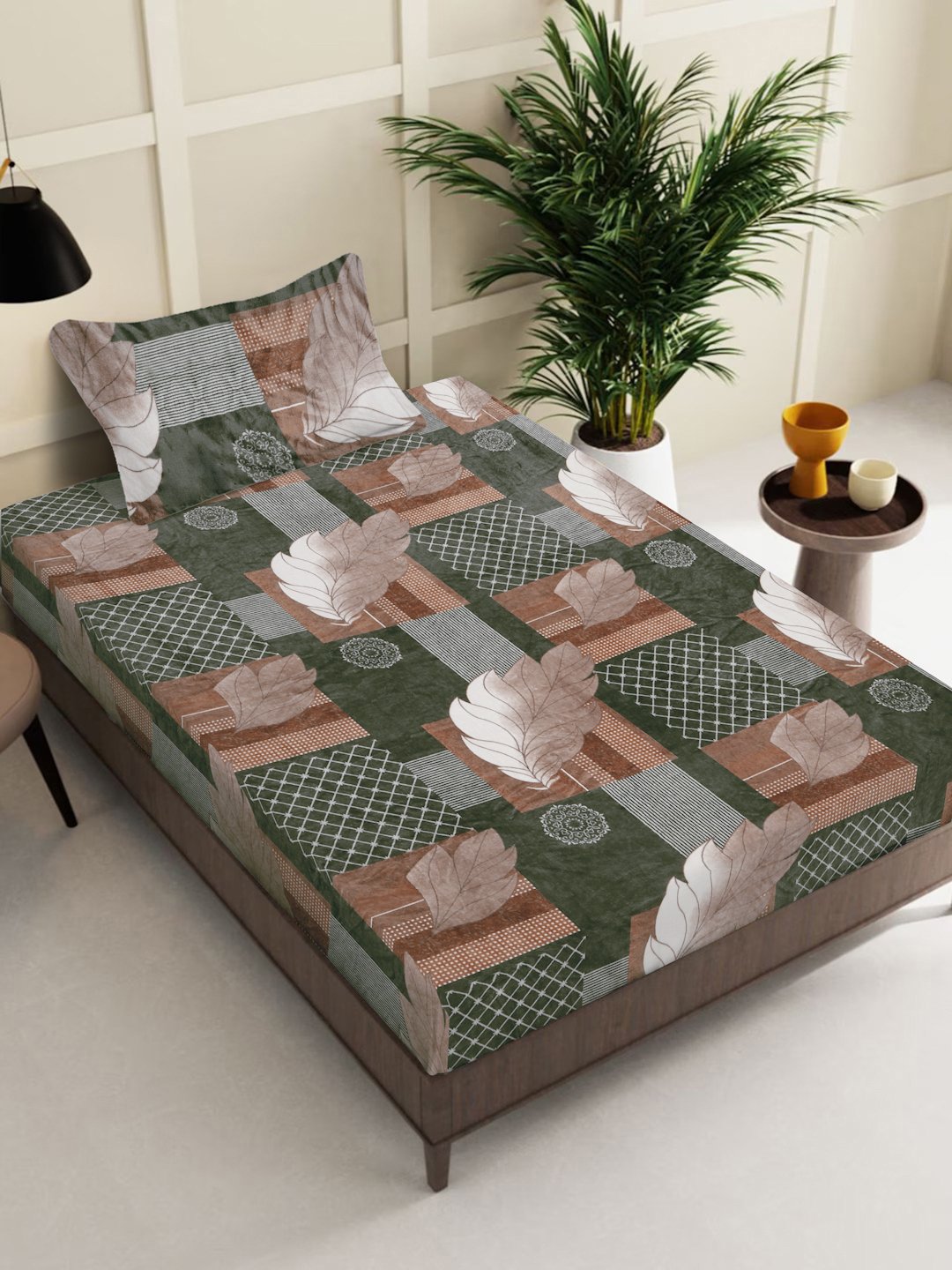 Multicolor Floral Woolen Single Bed Sheet with Pillow Cover