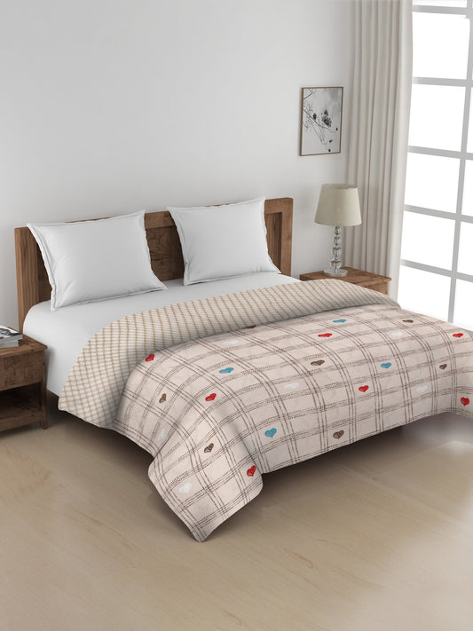 Beige Micro Fibre 350 GSM AC Room Double Bed Comforter
