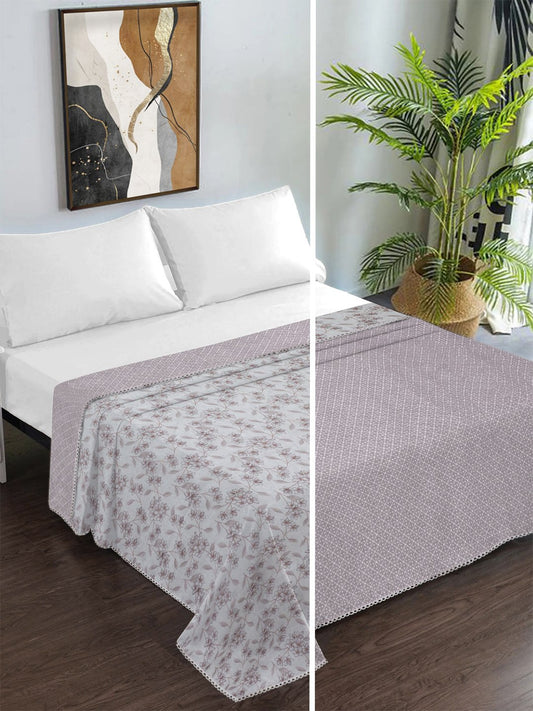 Pink Pure Cotton Floral Double Bed Dohar