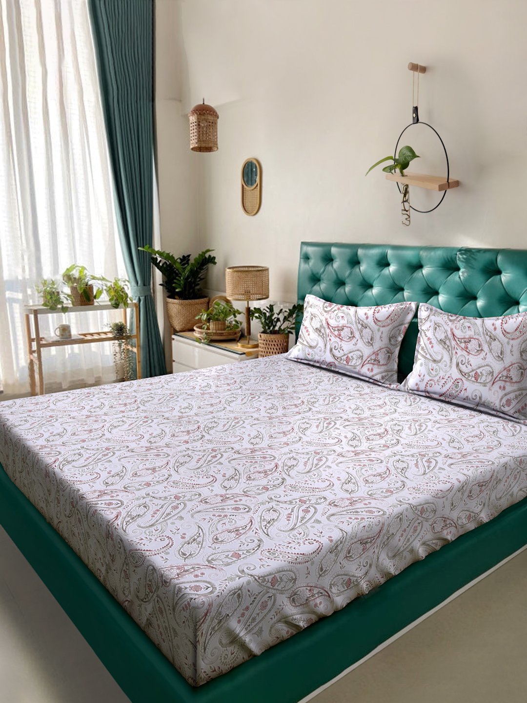Multi Floral 400 TC Pure Cotton Double Bedsheet with 2 Pillow Covers