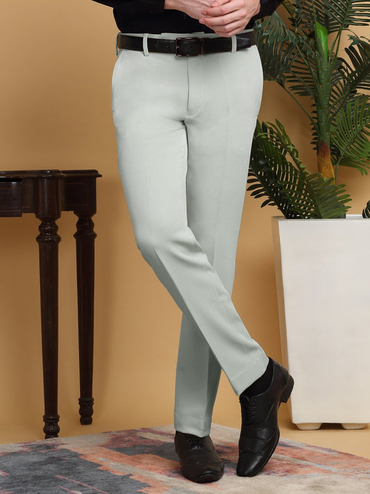 Pista Lycra Cotton Elastic Solid Slim Fit Formal Trouser