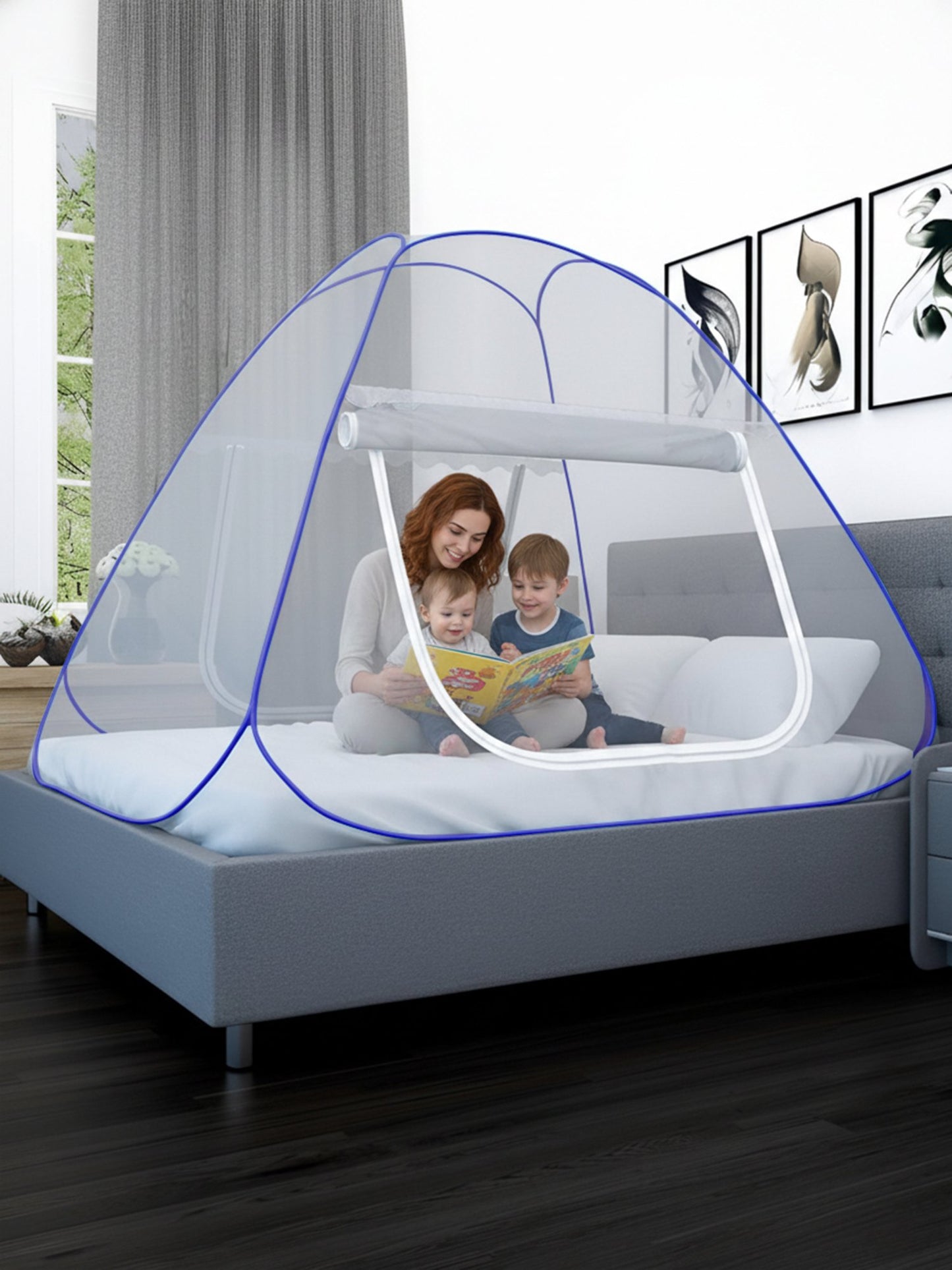 Luxury Foldable Pop-Up Mosquito Net Tent for King Size Bed