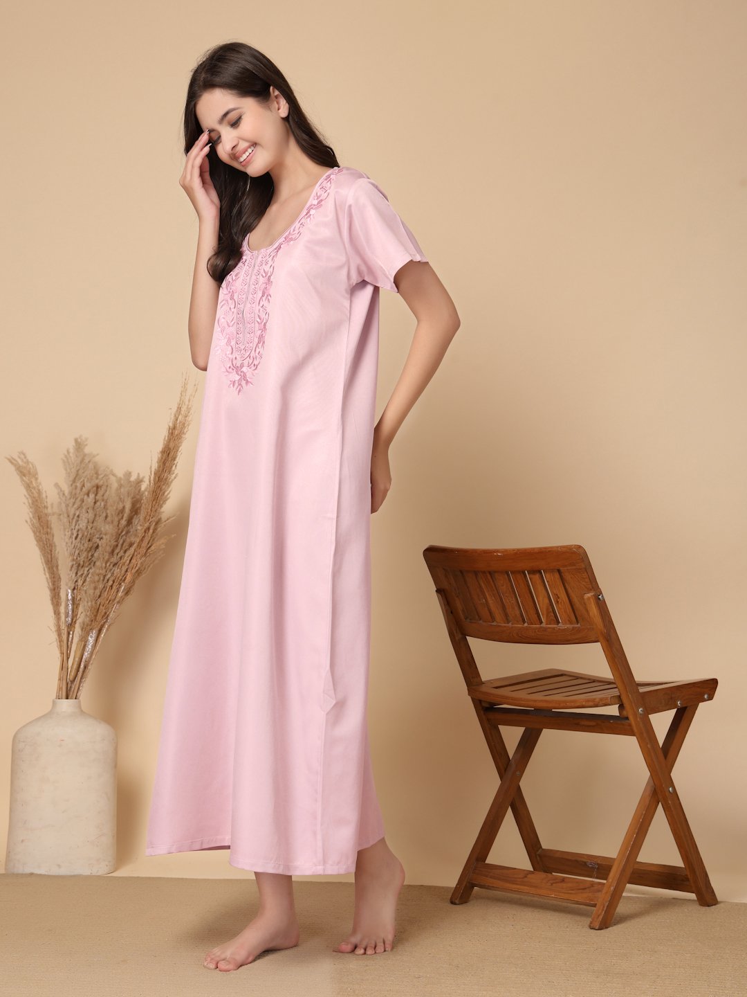 Green Floral Soft Feel Cotton Blend Printed Maxi
